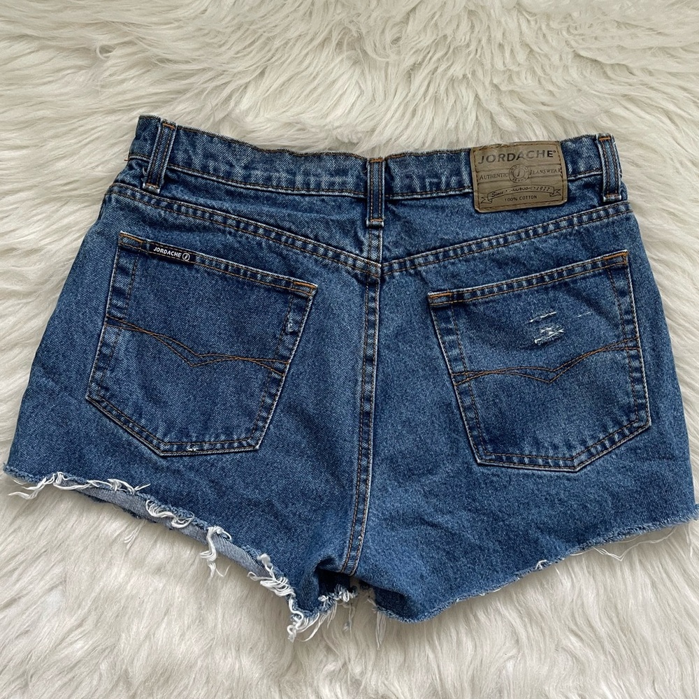 Vintage 90s Dark Wash Jordache High-Waisted Denim Cut-Off Jean Shorts
